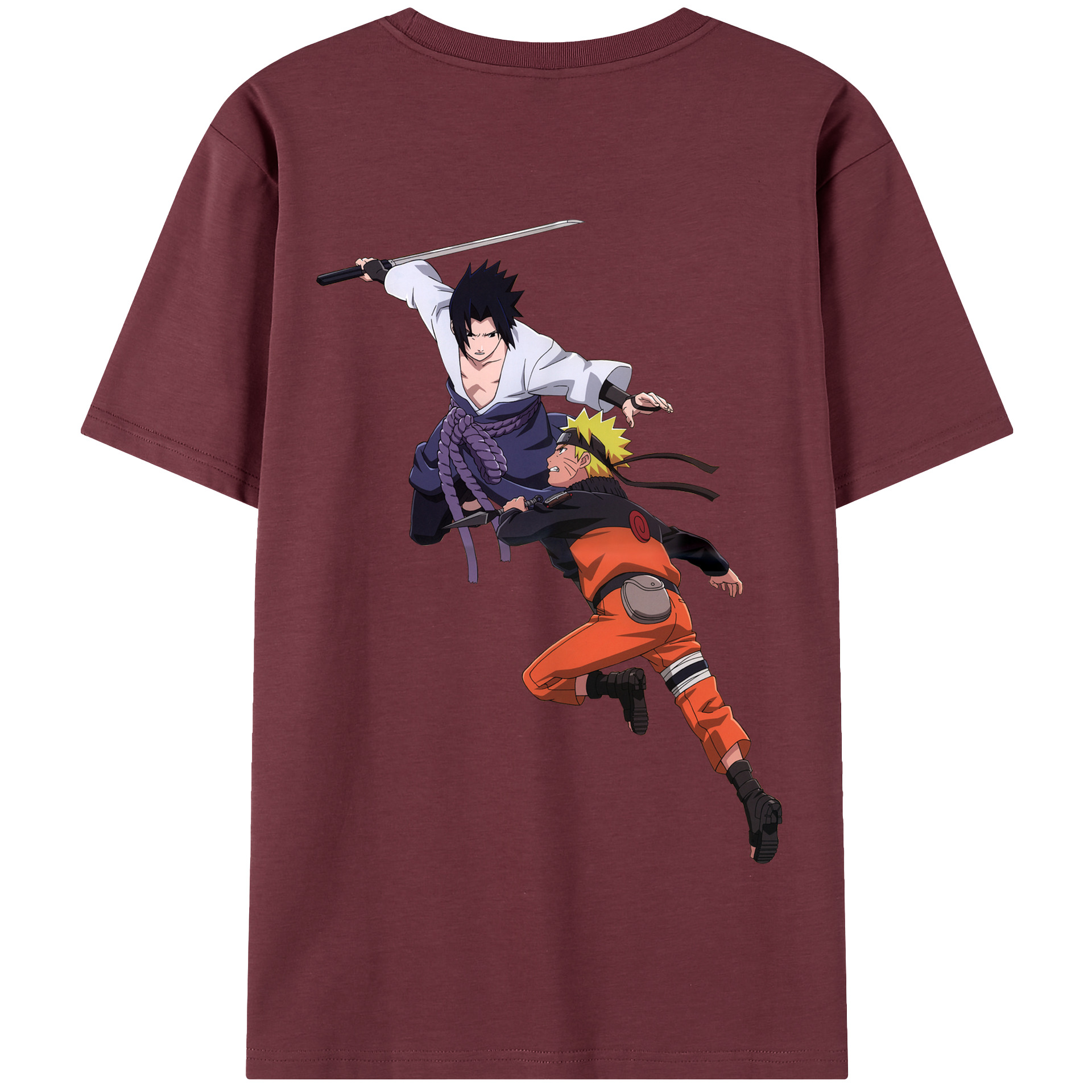 （画像用） NARUTO -ナルト- うちは サスケ Uchiha Sasuke 綿100％半袖Tシャツ（背面プリント）